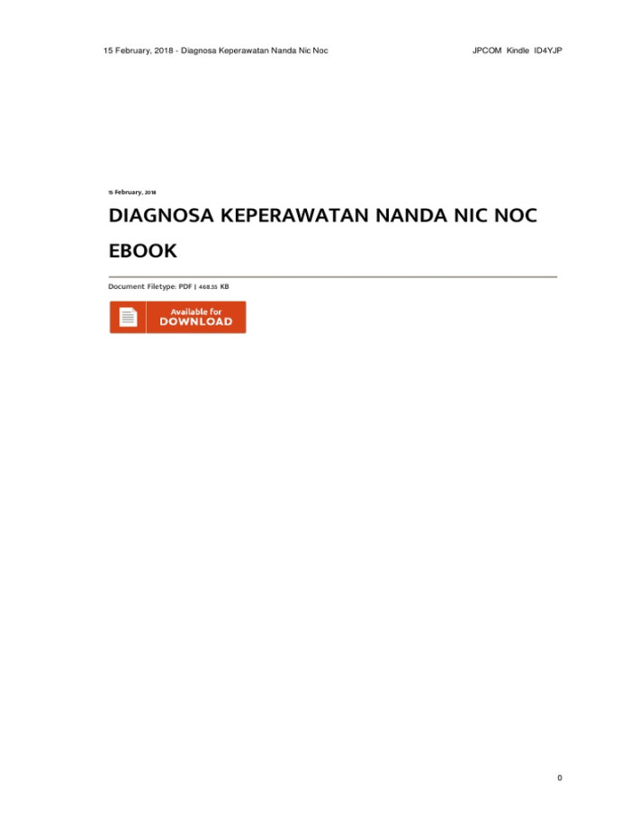 Diagnosa Keperawatan Nanda Nic Noc Ebook PDF PDF